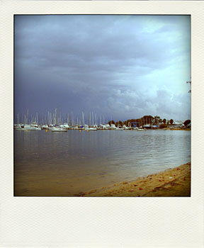 storm clouds over the Royal Perth Yacht Club