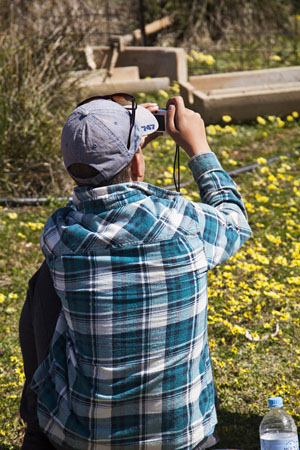 a student taking a photo
