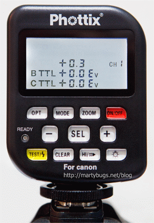 photo 2: setting group 1 output in manual mode, power level set to 1/128 + 0.3