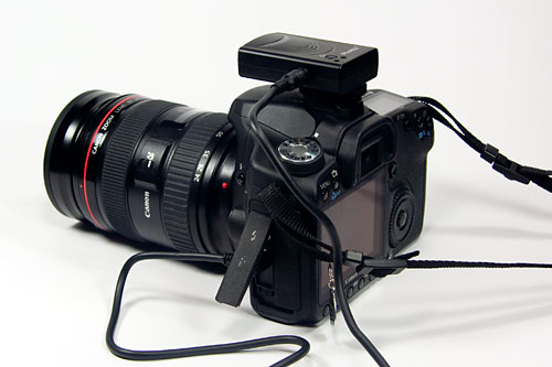 Plato receiver mounted on a Canon 50D