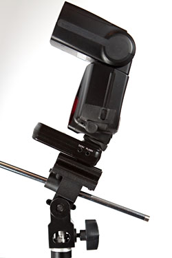 Strato receiver and flash on a light stand