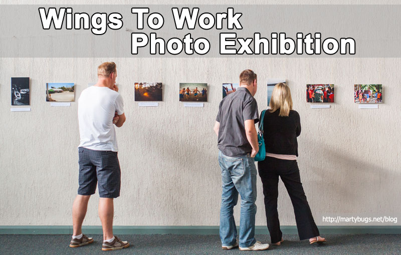 visitors viewing the photos