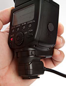 connected to Canon 580EX II flash