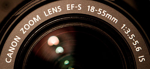 Canons EF-S 18-55mm IS lens has a maximum aperture of f/3.5 - f/5.6