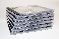 stack of DVD cases