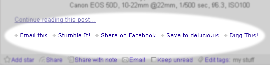 FeedFlairs under each post in the RSS feed