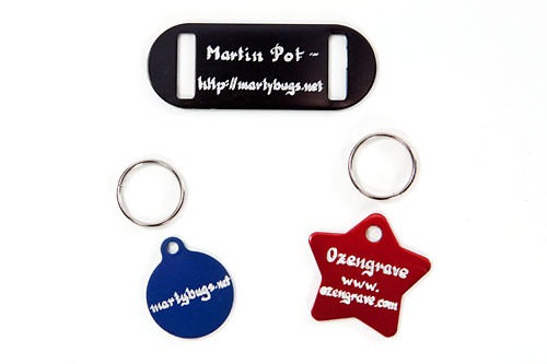 some engraved tags from Ozengrave