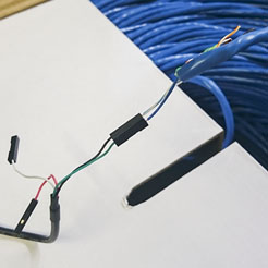 connecting the USB-serial adapter to the CAT5
