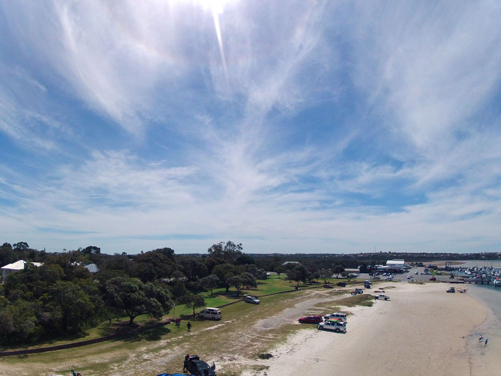 looking north-west at the boat pens
