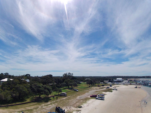 looking north-west at the boat pens