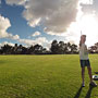 Nick holding the kite line
