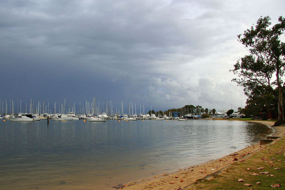 storm clouds over the Royal Perth Yacht Club