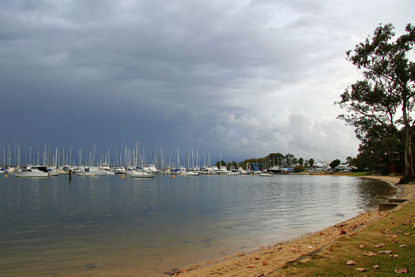 storm clouds over the Royal Perth Yacht Club