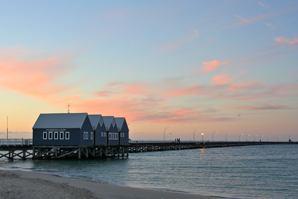 pink sunset colours over the Busselton Jetty