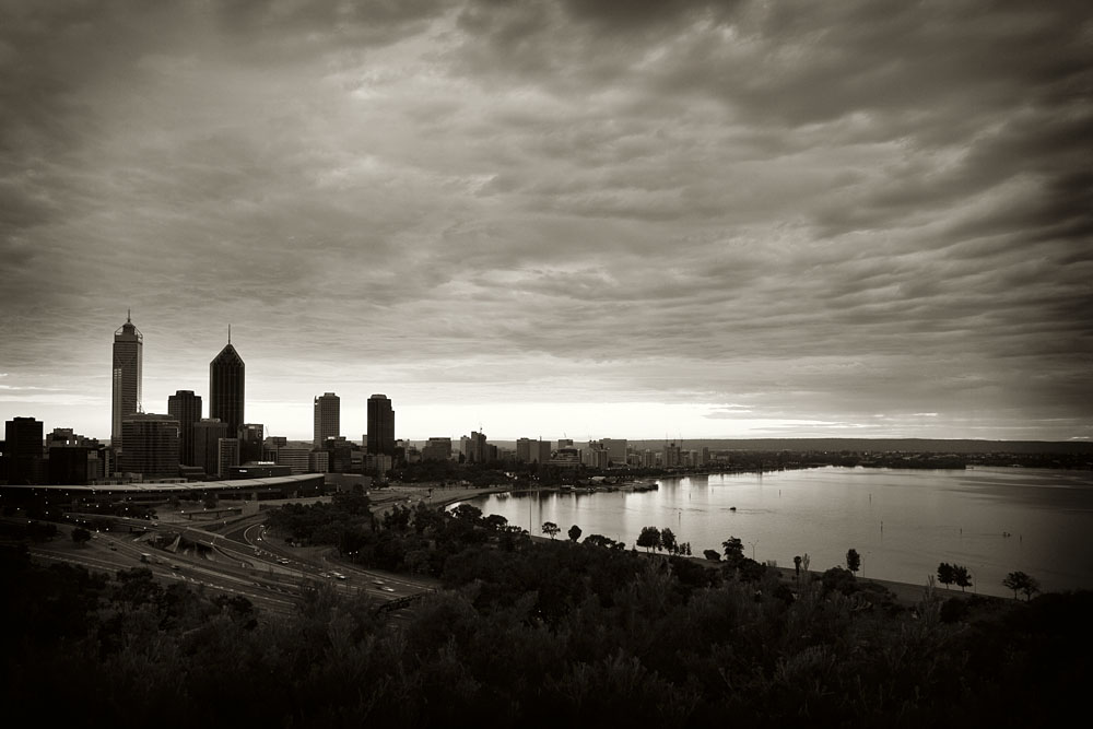 Perth city after sunrise