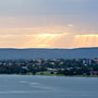 sun rays breaking through the clouds