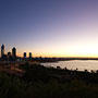 Perth city and Swan River before dawn