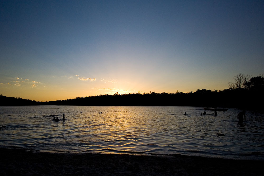 sunset over the lake