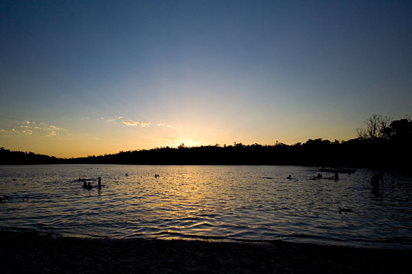 sunset over the lake