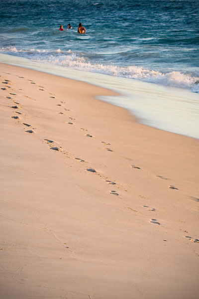 footprints on the beach