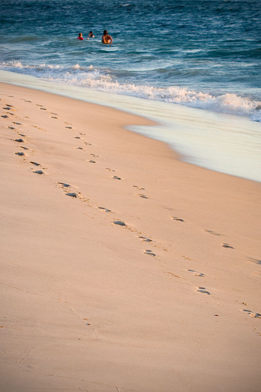 footprints on the beach