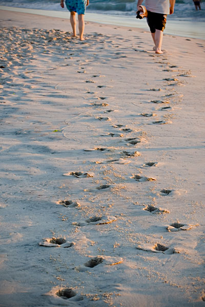 crossed footsteps