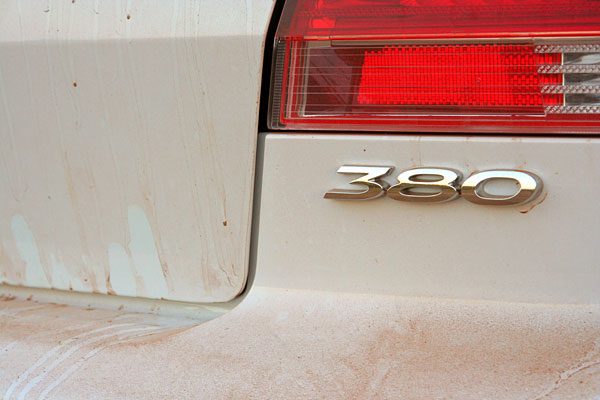 rear badge detail - Mitsubishi 380
