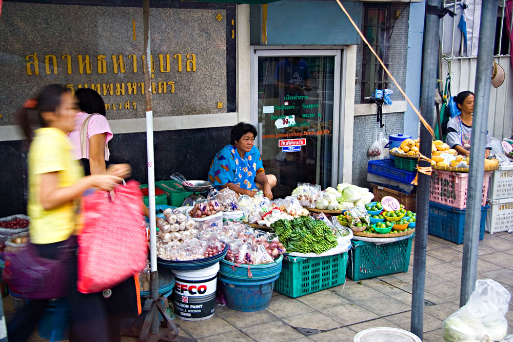 selling vegetables on the roadside