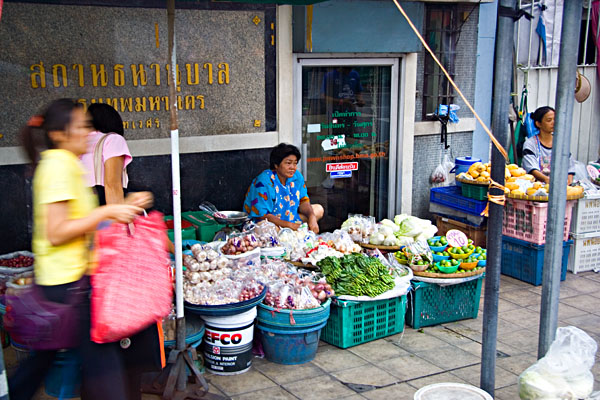 selling vegetables on the roadside