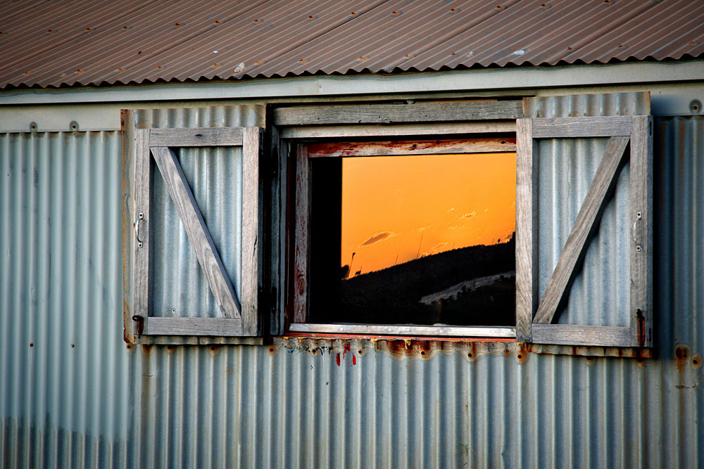 reflected sunset sky