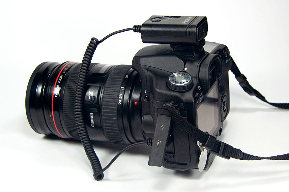 receiver connected to Canon 50D