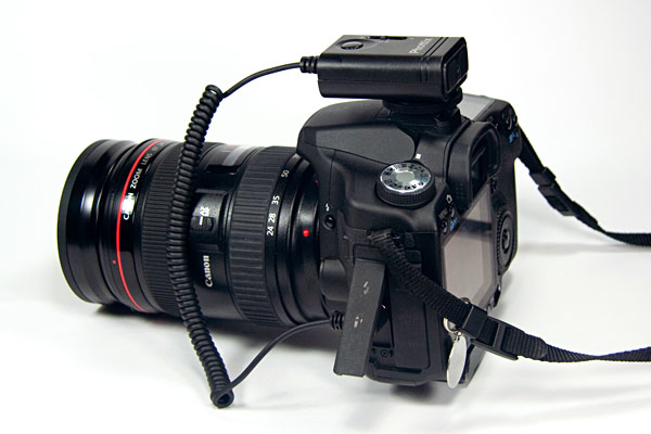 receiver connected to Canon 50D