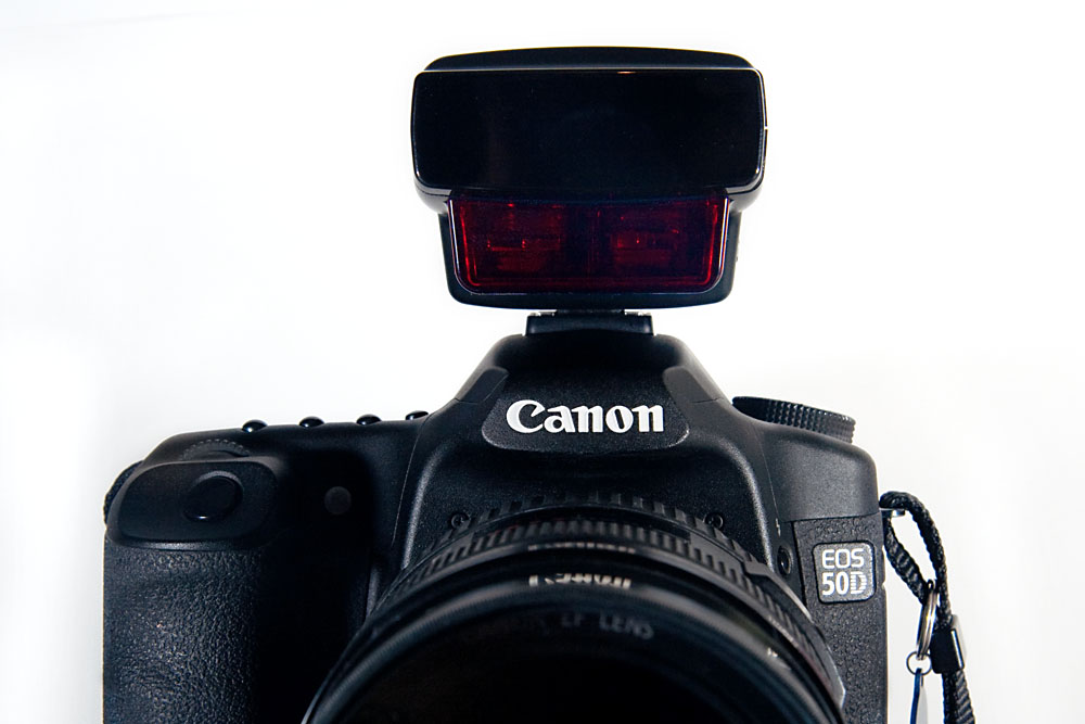 front view of an ST-E2 on a Canon 50D