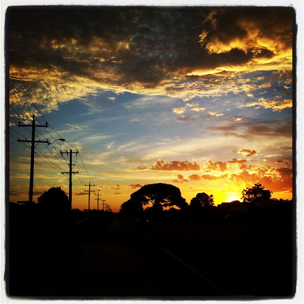 sunset down the road