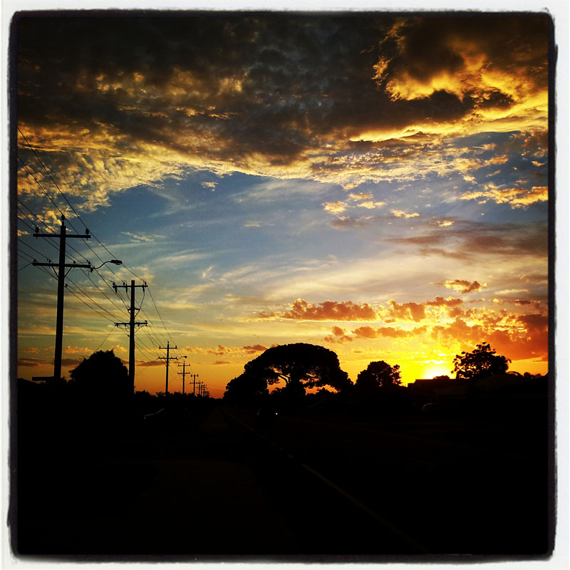 sunset down the road