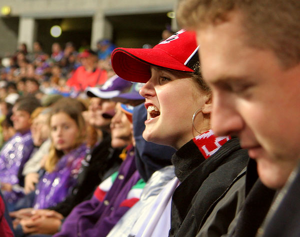 a lonely Saints fan in the crowd