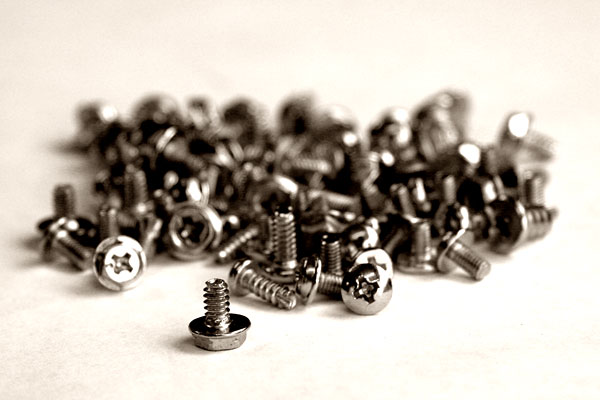 PC screws in sepia