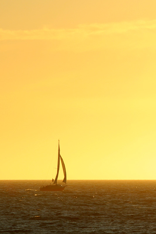 sailing boat at sunset