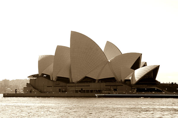 Sydney Opera House in sepia