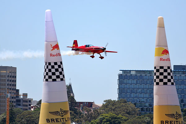coming through the start/finish gate