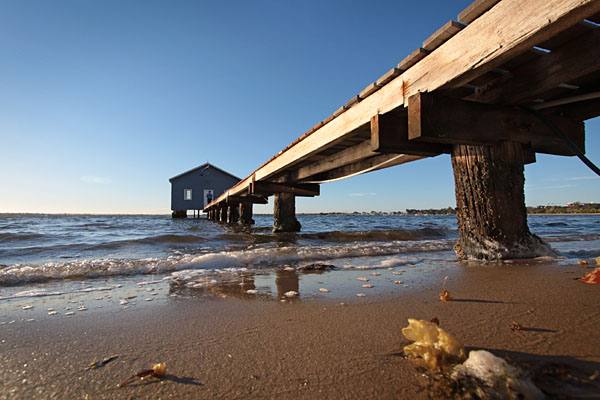 low angle of the "Crawley Edge" Boatshed