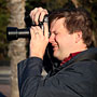 Adrian composing a shot with his new lens