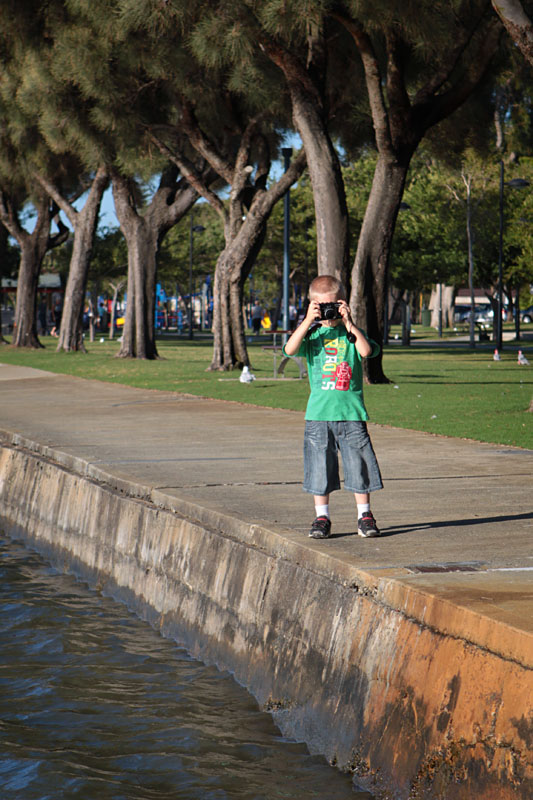 Nicholas composing a shot