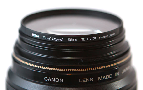 58mm Hoya UV filter on Canon 100mm f/2.8 macro lens