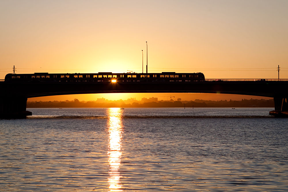 southbound train silhouette