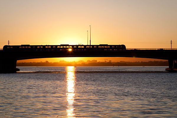 southbound train silhouette