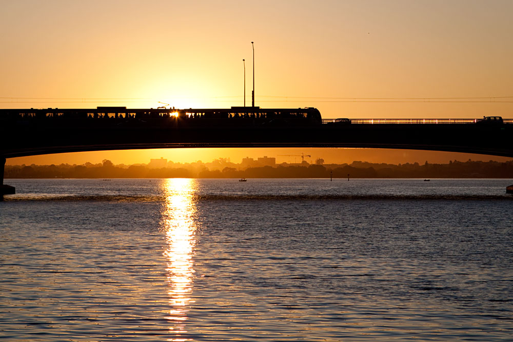 northbound train silhouette