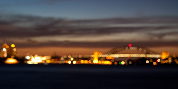 Sydney bridge bokeh