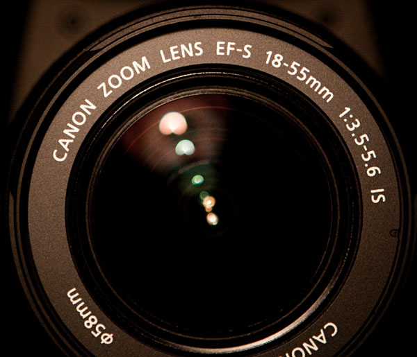 front element of Canon EF-S 18-55mm IS lens