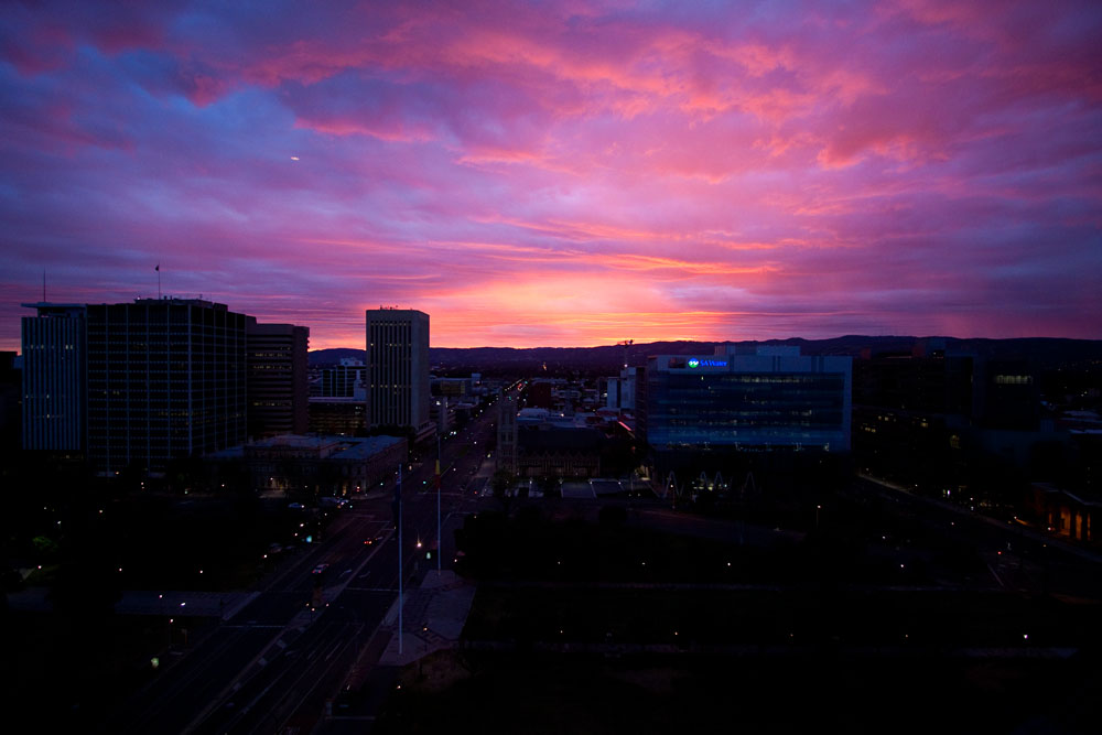 sunrise over Adelaide